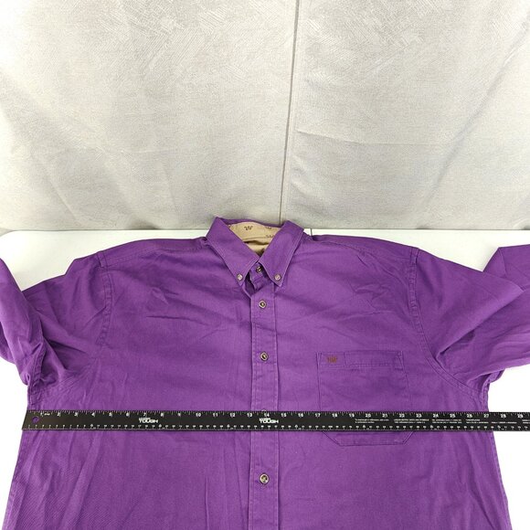 King Ranch Shirt Mens XL Tall XLT Purple Button Down Long Sleeve Western Cowboy - Picture 11 of 14